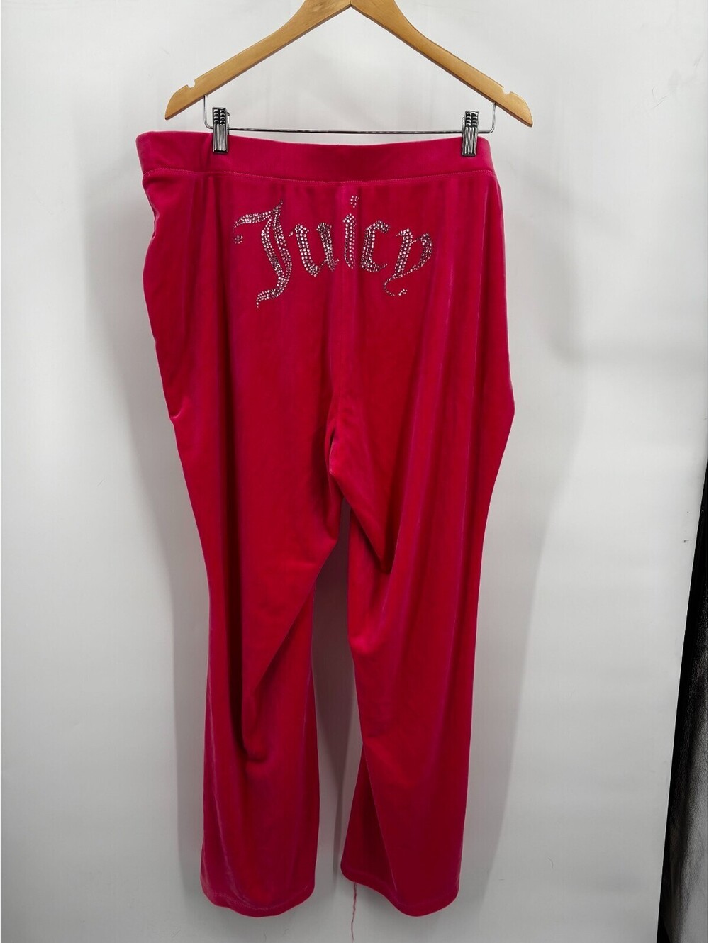 Juicy Couture Womens Sweat Pants Pink Velour Rhinestone Logo Plus Size 1X